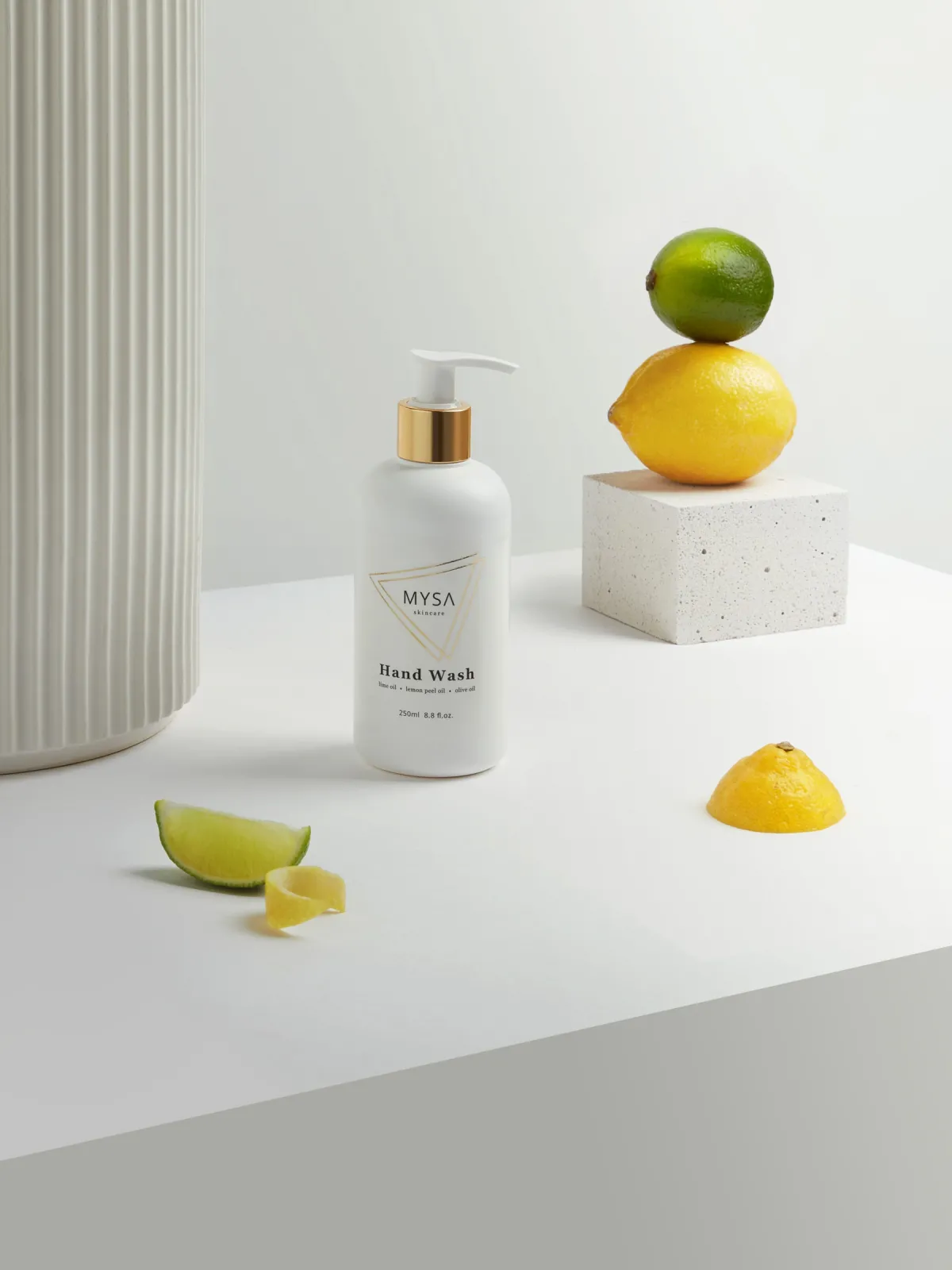 Hand wash white portrait