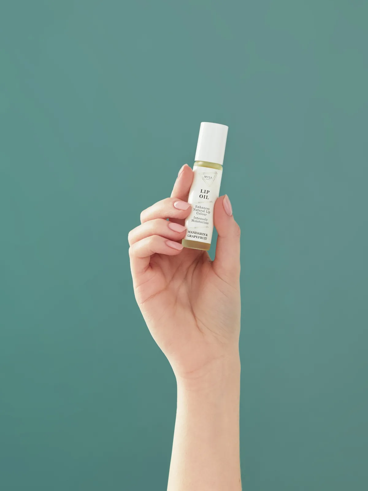 Lip oil hand portrait